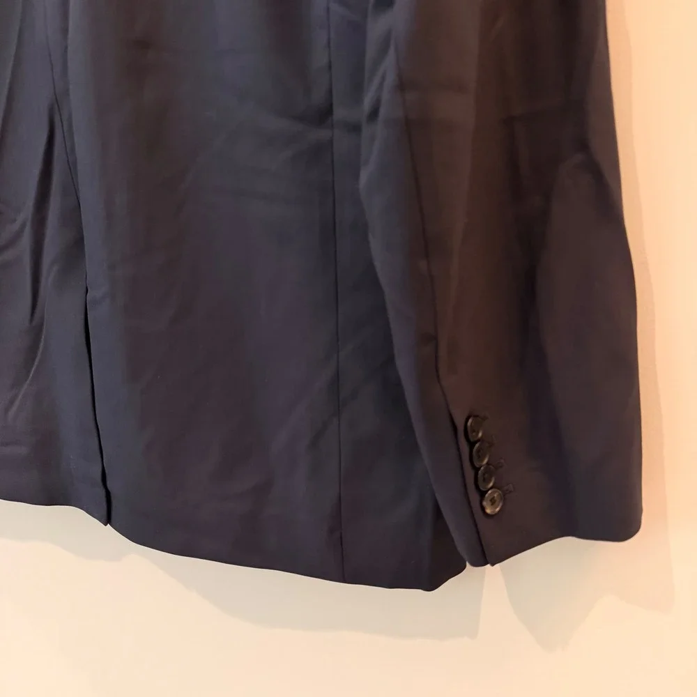 Quince Stretch Wool Blazer Premium Italian Wool Modern Exec Nello Gori Navy NWT